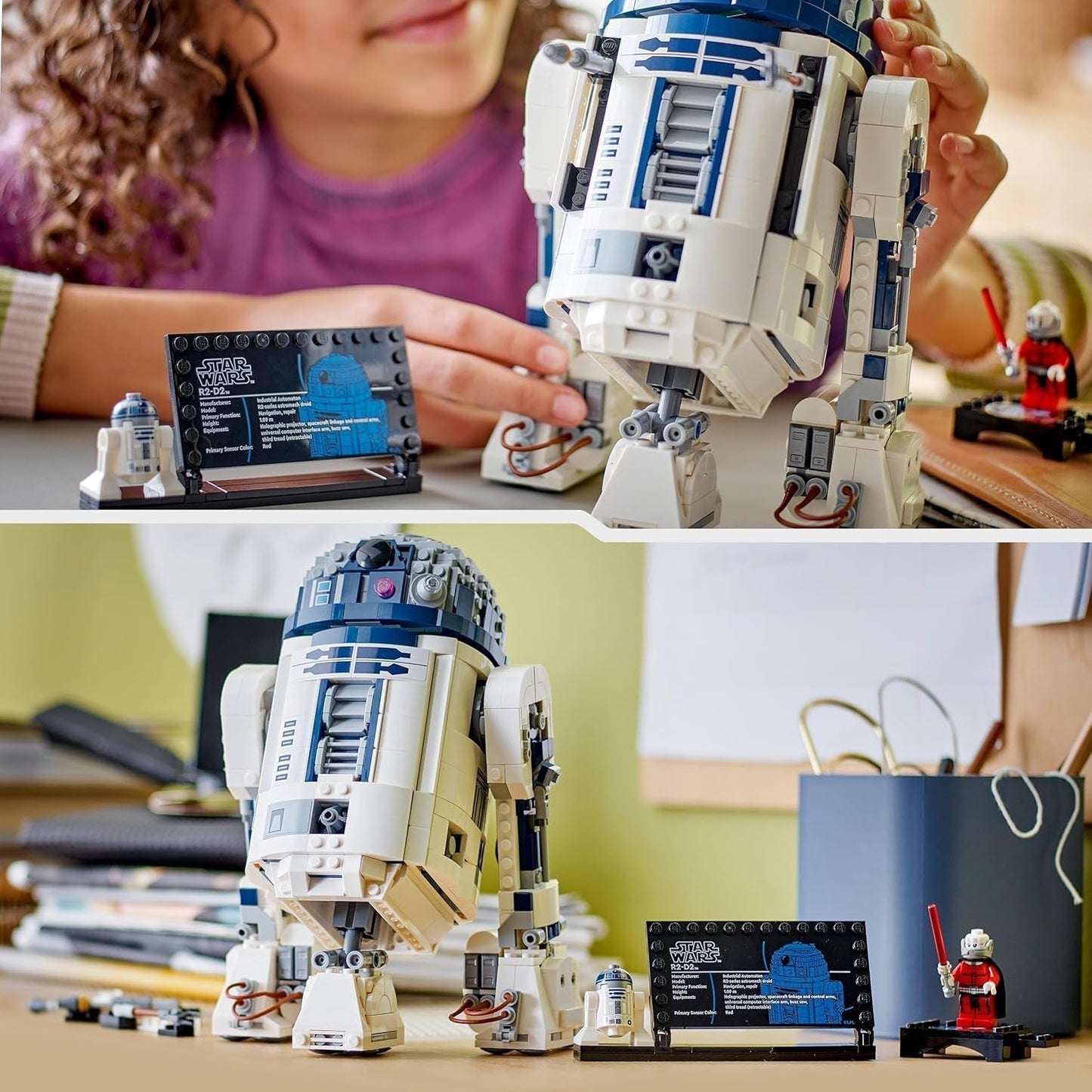 LEGO Star Wars Set de modelos R2-D2 para niños, niños y niñas, figura de droide para construir con minifigura del 25.º aniversario de Darth Malek y placa decorativa, idea de regalo de colección 75379 Juegos de construcción Besuche den LEGO-Store