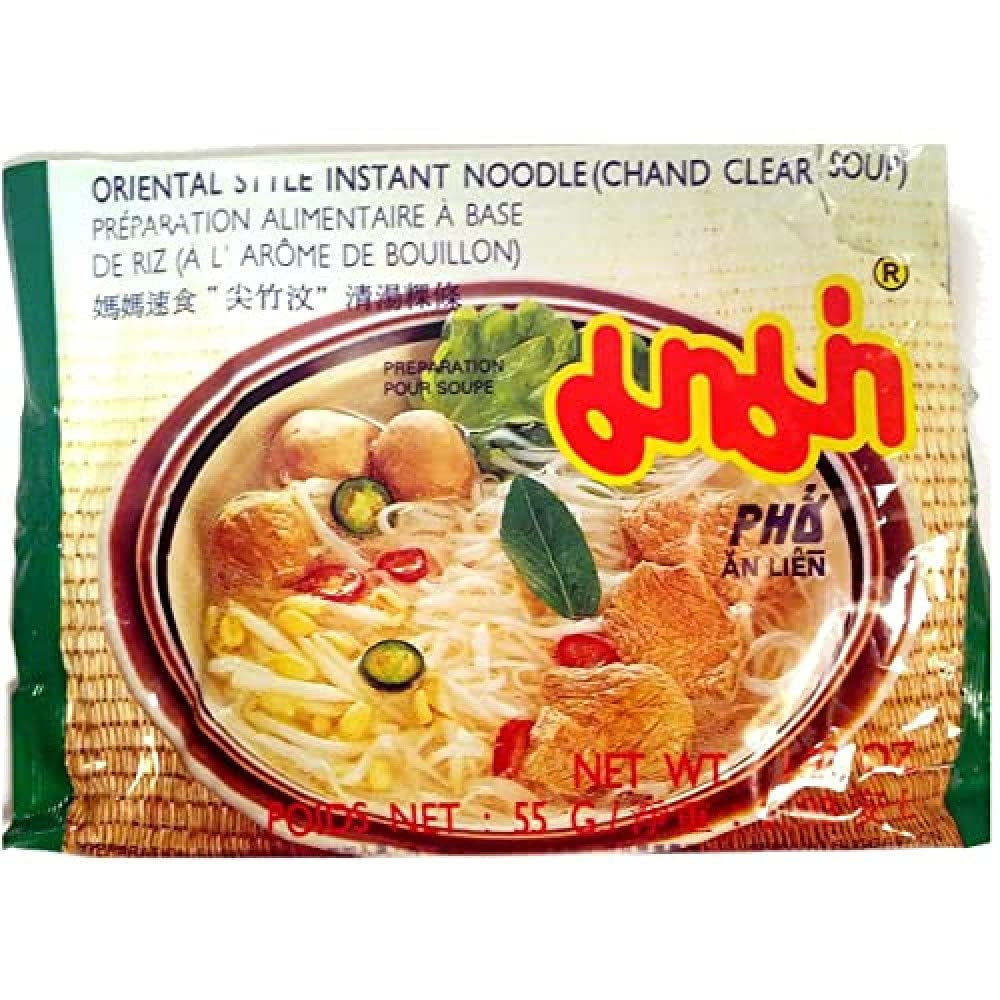MAMA - Sopa de fideos de arroz instantánea transparente, paquete de 30 (30 x 55 g)