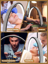 Kalolary Lampadaire, Lash Lumière Pour Extensions De Cils Regglable À 360°, 3000K-6000K Demi-Lune Lamp, Lamp De Beauté (lámpara de media luna)