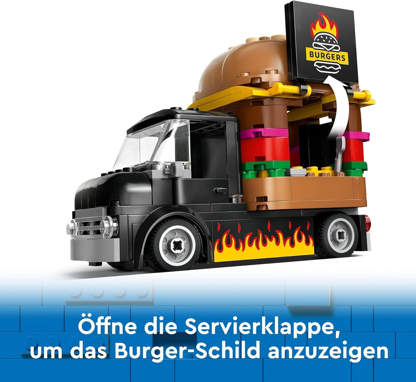 LEGO City Set de Construcción del Camión de Hamburguesas con Coche de Juguete para Niños de 5 Años, Minifigura de Camión de Comida y Accesorios, Regalo Divertido para Niños y Niñas 60404 Juegos de Construcción Besuche den LEGO-Store