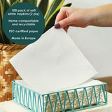 Table Kind 100 Servilletas Suaves Blancas a Granel, Servilletas de Alta Calidad para Fiesta, Catering y Uso Diario, FSC, Sostenibles y Reciclables, Fabricadas en la UE | 2 capas | 33cm