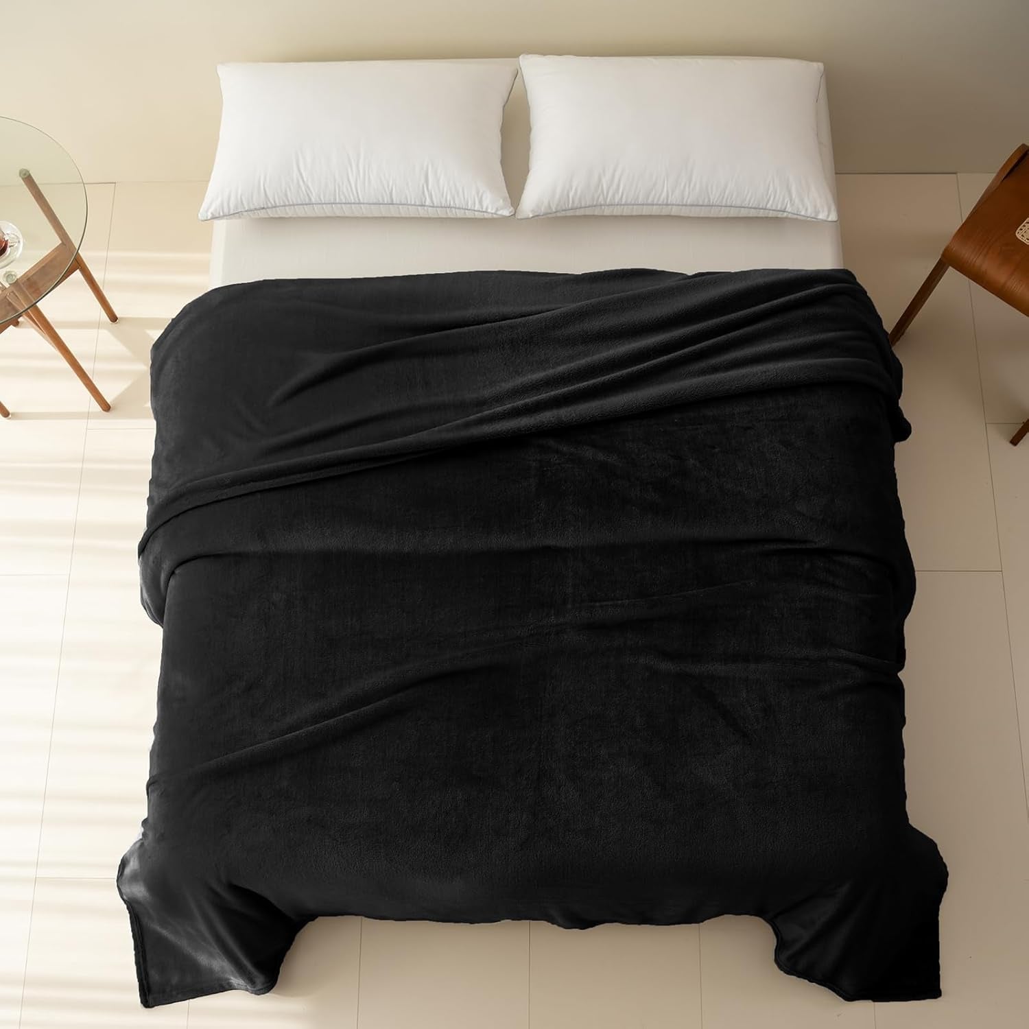 Manta Acogedora Manta Polar Mullida 130 X 150 Cm Mantas para Cama Manta para Sofá Mantas Y Mantas Grandes Y Suaves para Adultos Mantas para Sofá Cálidas Camas Y Mantas Negras Lavables A Máquina Good Nite