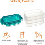 Amazon Basics Set de Contenedores para Congelador, con Tapa, Antigoteo, Apilables, Frigorífico/Congelador, Sin BPA, Plástico, Apto para Microondas y Lavavajillas, 3 x 1,2 L, Cajas Transparentes para Conservar Alimentos Naty Shop