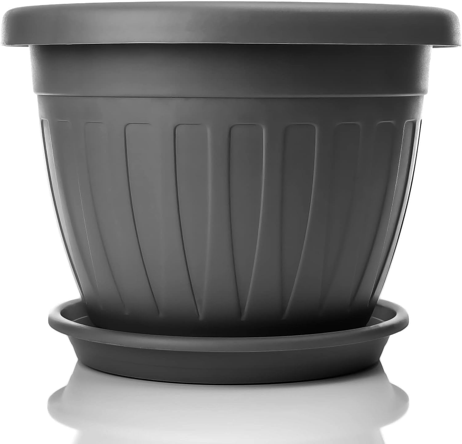 Maceta pequeña con plato - Maceta con plato 17 cm | Diseño práctico y ligero | Perfecto para plantas, esquejes o brotes tempranos 17 cm