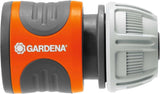Conector de manguera Gardena de 13 mm (1/2 pulgada) y 15 mm (5/8 pulgada): Conector a presión para extremo de manguera, huecos para sujeción, fácil montaje, en caja (18215-20)