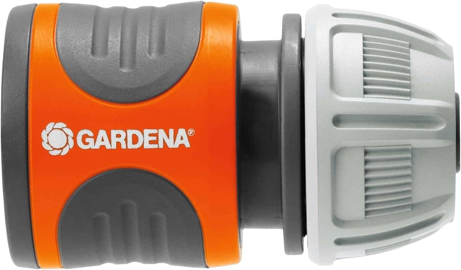 Conector de manguera Gardena de 13 mm (1/2 pulgada) y 15 mm (5/8 pulgada): Conector a presión para extremo de manguera, huecos para sujeción, fácil montaje, en caja (18215-20)
