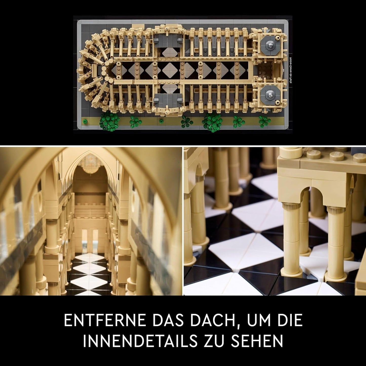 LEGO Architecture Notre-Dame De Paris, Coleccionable para adultos, Recuerdo de Francia, Regalo para mujeres, hombres, trotamundos y todos los entusiastas de la historia, Modelo arquitectónico 21061 Juegos de construcción Besuche den LEGO-Store