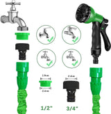 Manguera de jardín Manguera extensible flexible mágica con accesorios de 1,9 cm y 1,27 cm Boquilla pulverizadora de 8 funciones azul o verde 15 m