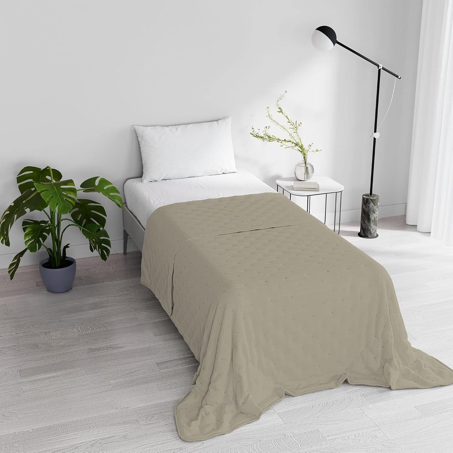 Ropa de cama italiana colcha de verano CHIC, microfibra, INDIVIDUAL 170X250Cm, marrón Colchas y edredones Naty Shop