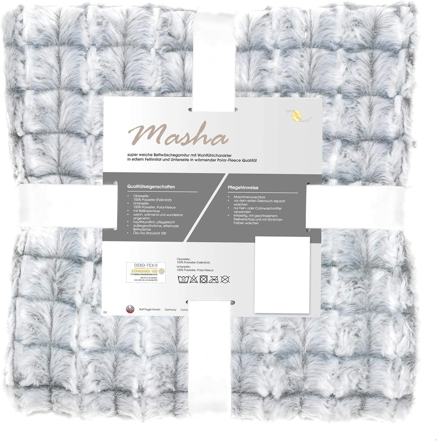 Aqua-Textil Manta mullida y acogedora 150 x 200 cm Gris Melange blanco Manta de televisión de felpa Colcha Sherpa Fleece Oeko-Tex Ottawa Camas y mantas Besuche den aqua-textil-Store Ropa de cama de piel sintética gris 155 x 220 cm