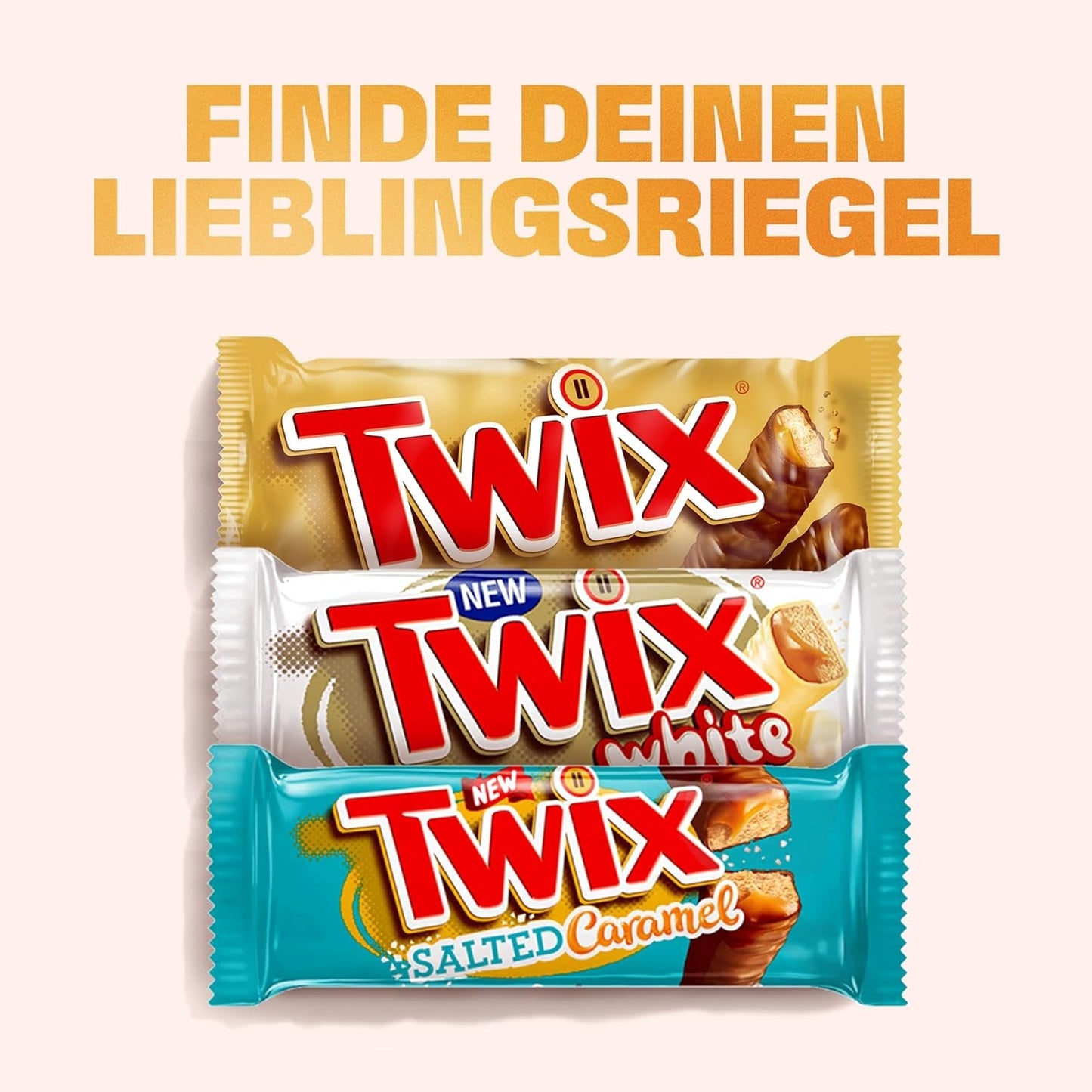 Barras de chocolate blanco Twix; caramelo, galletas, chocolate blanco; paquete múltiple de chocolates; 5 barras (5 x 46 g)