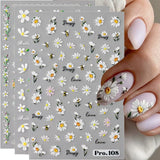 5 uds Geprägte Gänseblümchen Nagelsticker Selbstklebend Blumen Nagelaufkleber Gänseblümchen Schmetterling Nagel Sticker Nageldesign Aufkleber Nägel Zubehör Blume Nail Sticker Flower Nail Art Stickers