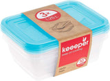 Kekeeper juego de 3 tarros de conservación de alimentos, 3 x 1,25 l, 20,5 x 15,5 x 6,5 cm, Fredo Fresh, azul transparente Cajas de conservación de alimentos Naty Shop Default title