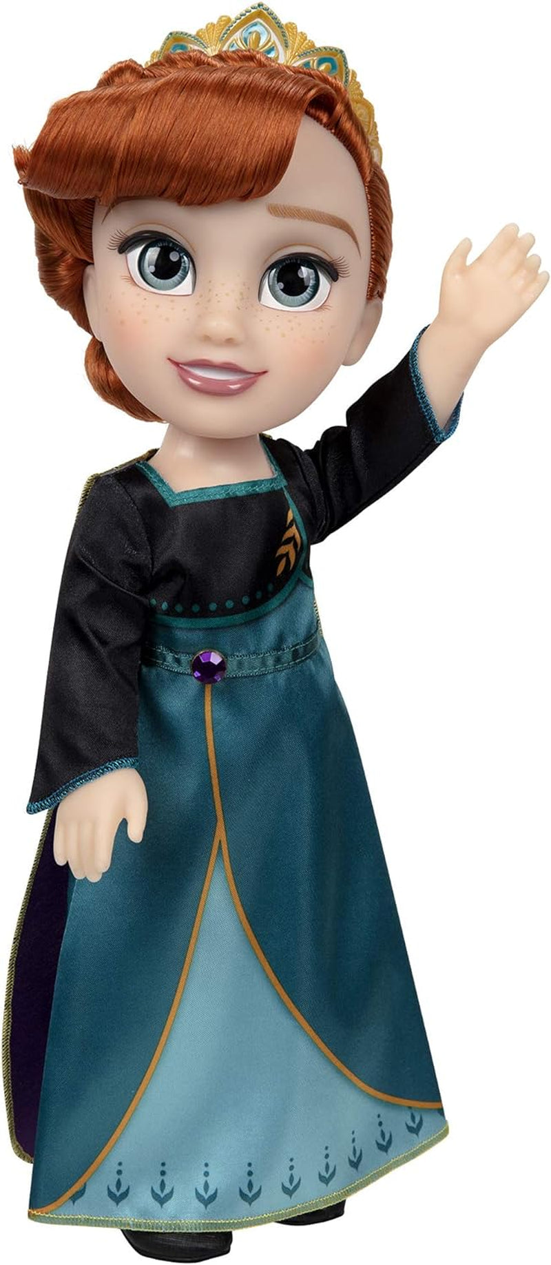 Muñeca Anna Disney Frozen 2: una muñeca articulada de 35 cm de altura con un icónico vestido de moda con el escudo de Arendelle y una tiara para mayor diversión, para niñas de 3 años en adelante