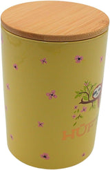 Dekohelden24 Elegante caja de cerámica para guardar café, alimentos frescos y galletas Hüftgold. La razón: pereza. Dimensiones: Alto/Ø 15,6 x 11 cm. Naty Shop cajas para guardar alimentos