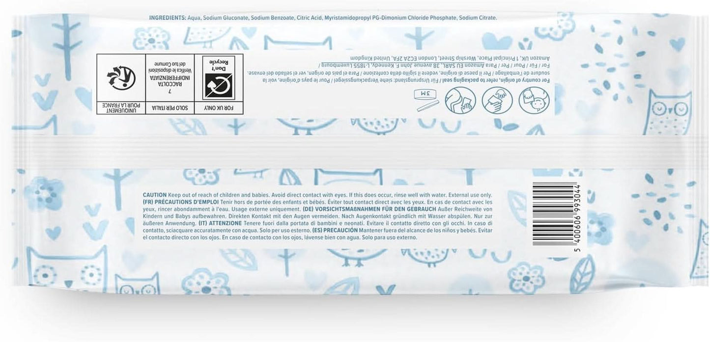 Toallitas para bebé Mama Bear ultrasensibles sin fragancia, 1008 unidades (18 paquetes de 60) Naty Shop