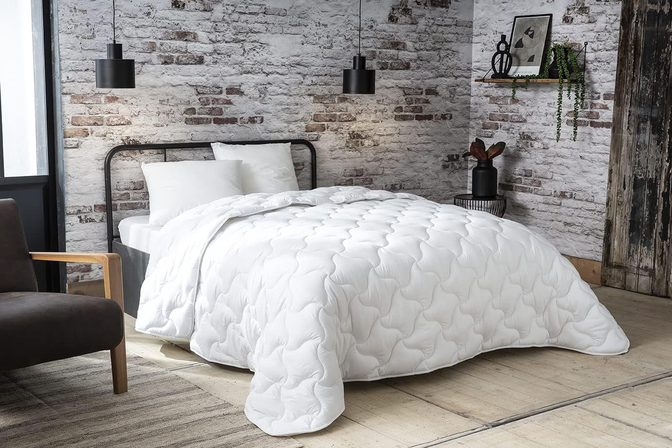 Abeil 15000000325 Almohada, blanco, blanco, 240 X 260 cm Edredones y colchas Naty Shop