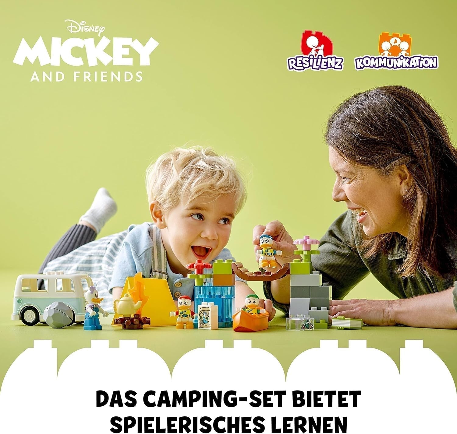 LEGO 10997 DUPLO Disney Mickey y sus Amigos Set de Aventura de Campamento con Autocaravana, Canoa y Figura de la Pata Margarita, Juguete de Construcción de Regalo para Niños Pequeños a Partir de 2 Años, Juegos de Construcción para Niñas y Niños Besuche den LEGO-Store