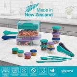 Sistema de fiambrera Bento Box TO GO con compartimentos | Fiambrera de 1,25 L con recipiente para yogur/fruta | para niños y adultos l | Minty Teal sin BPA [21685-8T], verde menta Naty Shop cajas para conservar alimentos