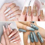 Uñas postizas transparentes extralargas, 240 piezas de uñas postizas de media cubierta, uñas postizas rectas cuadradas, extensiones de uñas francesas para salones de uñas y arte de uñas DIY