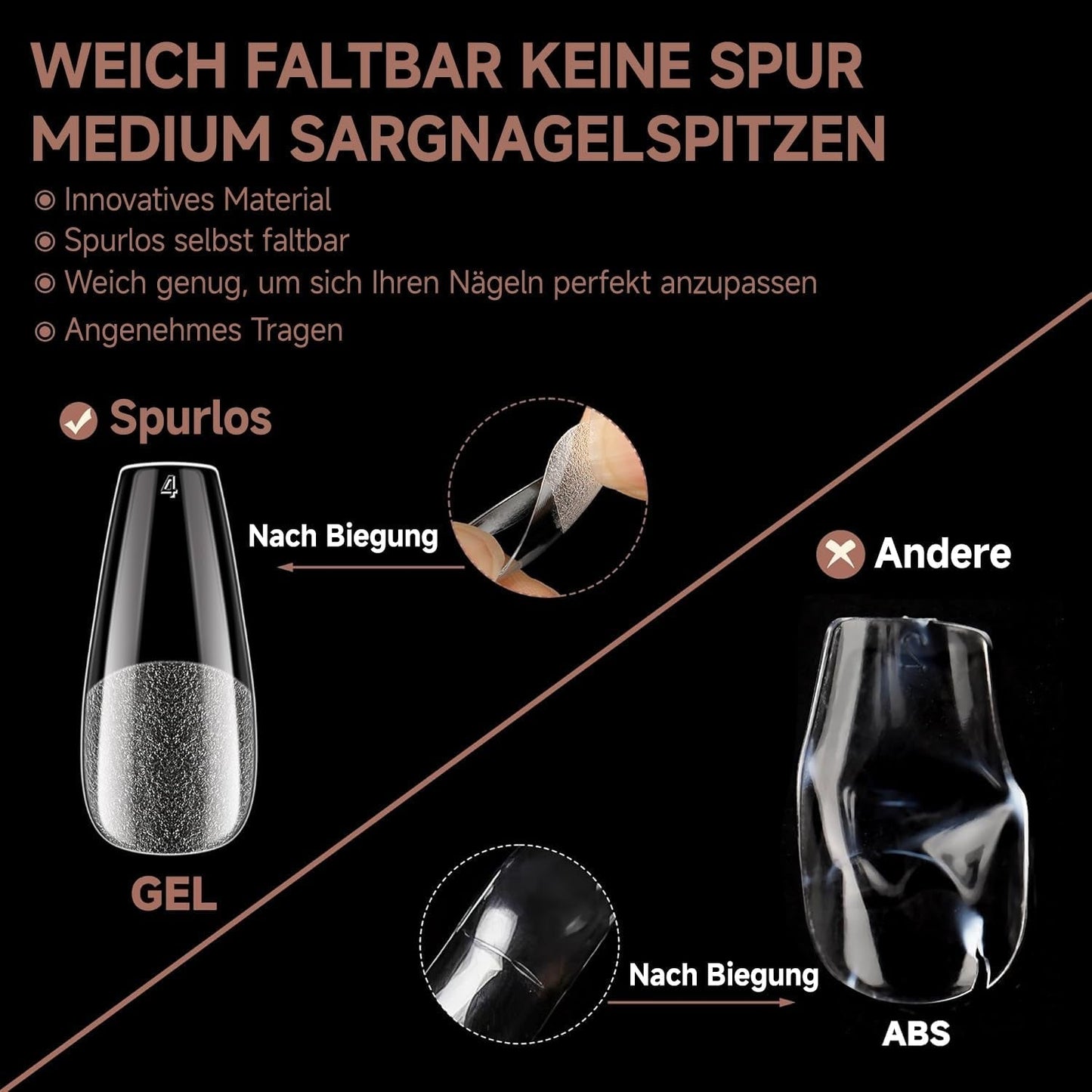 Puntas de uñas de Gel de bailarina, 216 Uds., 12 tamaños, puntas de uñas de Gel suave, juego de extensiones de uñas de cobertura completa, arte semimate DIY para el hogar