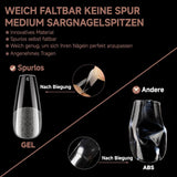 Puntas de uñas de Gel de bailarina, 216 Uds., 12 tamaños, puntas de uñas de Gel suave, juego de extensiones de uñas de cobertura completa, arte semimate DIY para el hogar