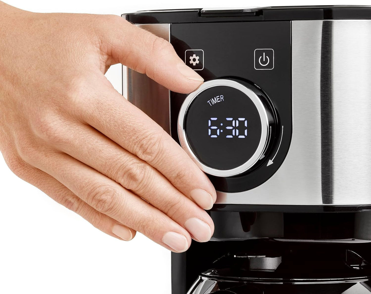 Cafetera CASO Selection C 10 Thermo Design – Carcasa de acero inoxidable, jarra isotérmica de 1,2 l (10 tazas), controles táctiles y temporizador, función Aroma PLUS, filtro permanente, filtro antigoteo