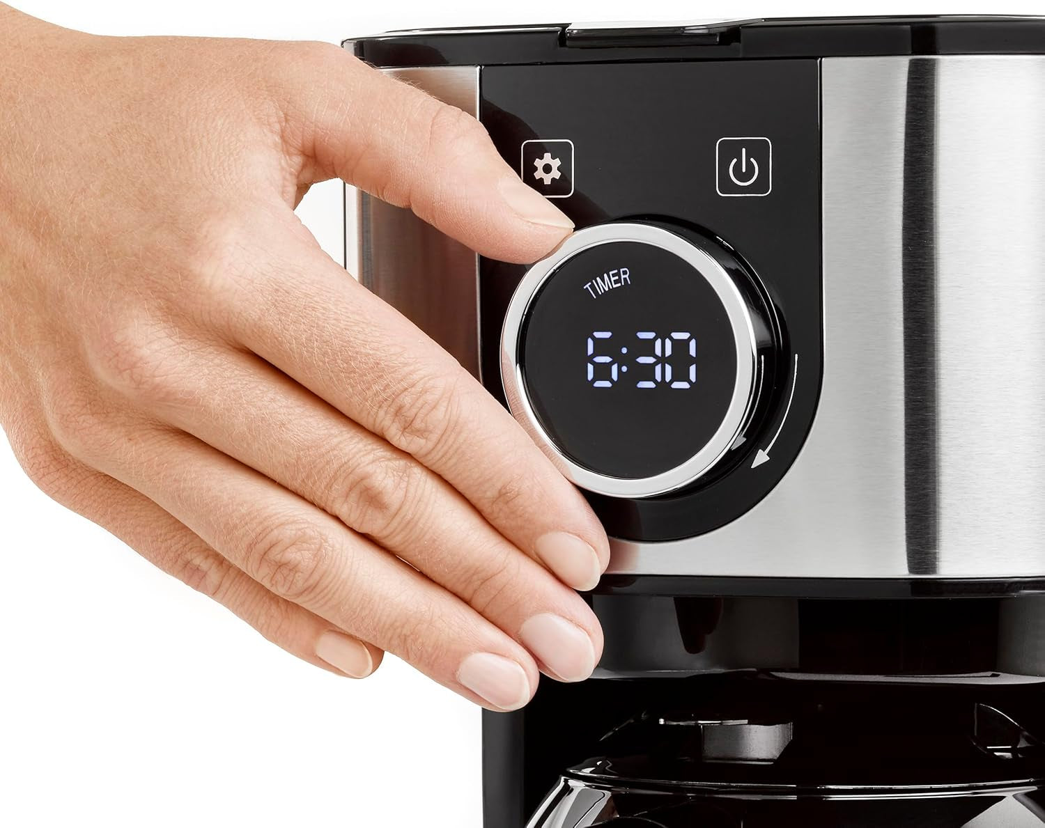 Cafetera CASO Selection C 10 Thermo Design – Carcasa de acero inoxidable, jarra isotérmica de 1,2 l (10 tazas), controles táctiles y temporizador, función Aroma PLUS, filtro permanente, filtro antigoteo