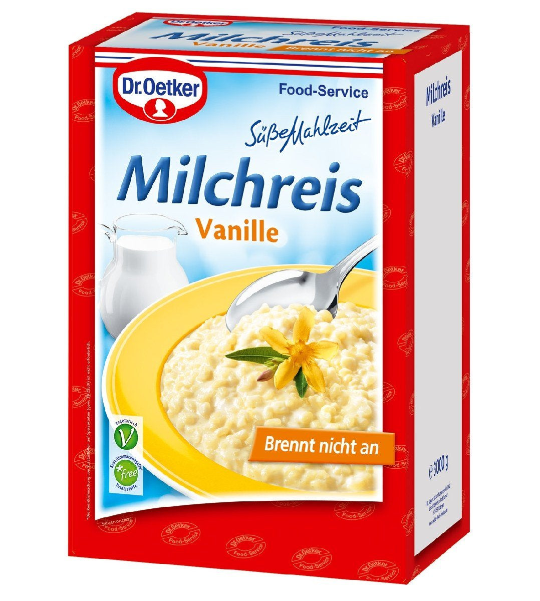 Dr. Oetker Professional, Arroz con leche de vainilla, Arroz con leche en polvo en un paquete de 3 kg, 1-39-208480