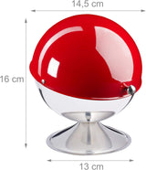 Relaxdays Azúcar y Dulces Candy Sugar Ball Bowl Rojo 1ud Tapa enrollable de acero inoxidable pulido