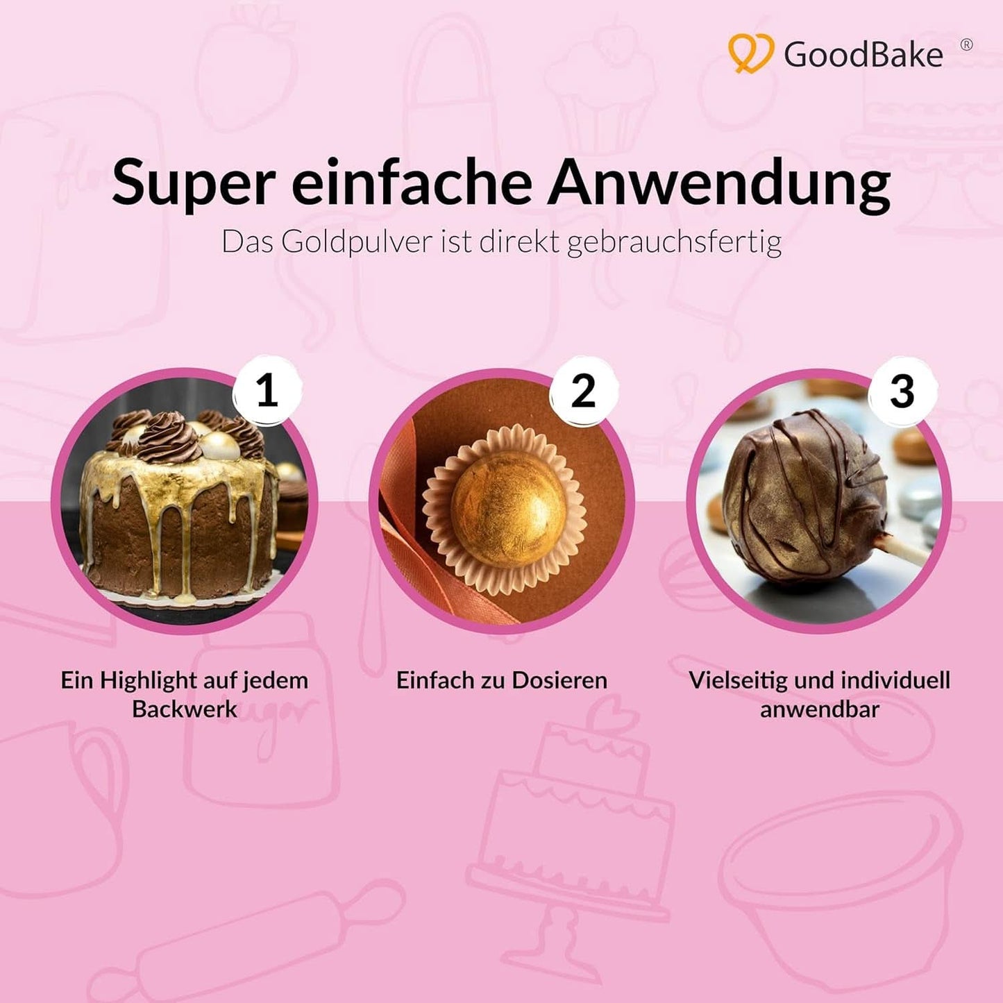 Goodbake Happy Glitter Gold - Purpurina alimentaria comestible, 10 gramos Glitter Naty Shop