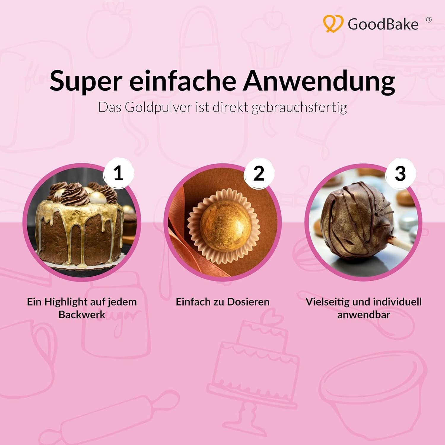 Goodbake Happy Glitter Gold - Purpurina alimentaria comestible, 10 gramos Glitter Naty Shop