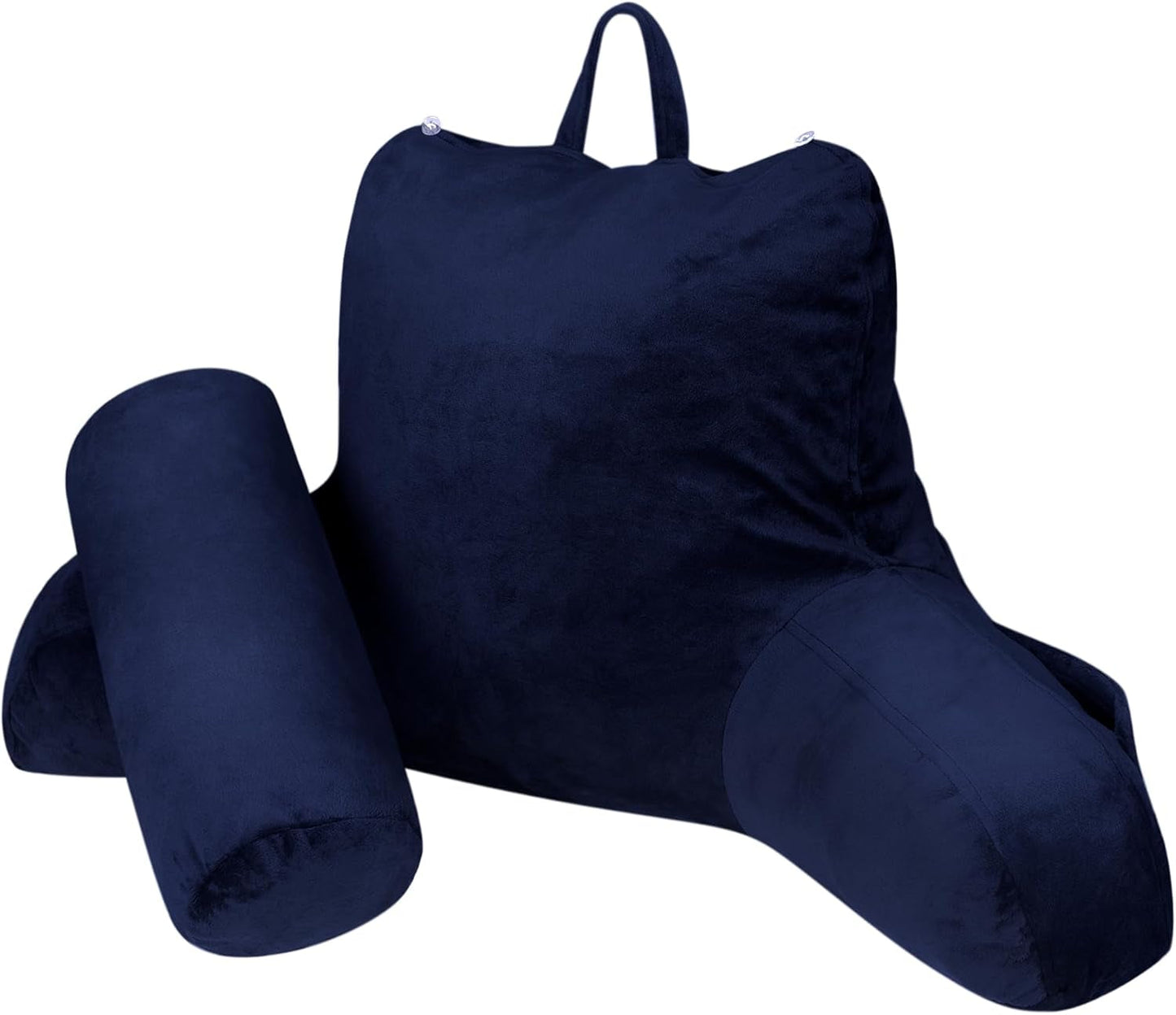 Almohada de lectura ergonómica INFANZIA con reposabrazos y respaldo, azul marino