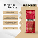 Espresso Caffè - 1 kg de granos de espresso Röstung über Olivenholzfeuer In Handarbeit - Premium Kaffeebohnen für Vollautomat und Siebträger
