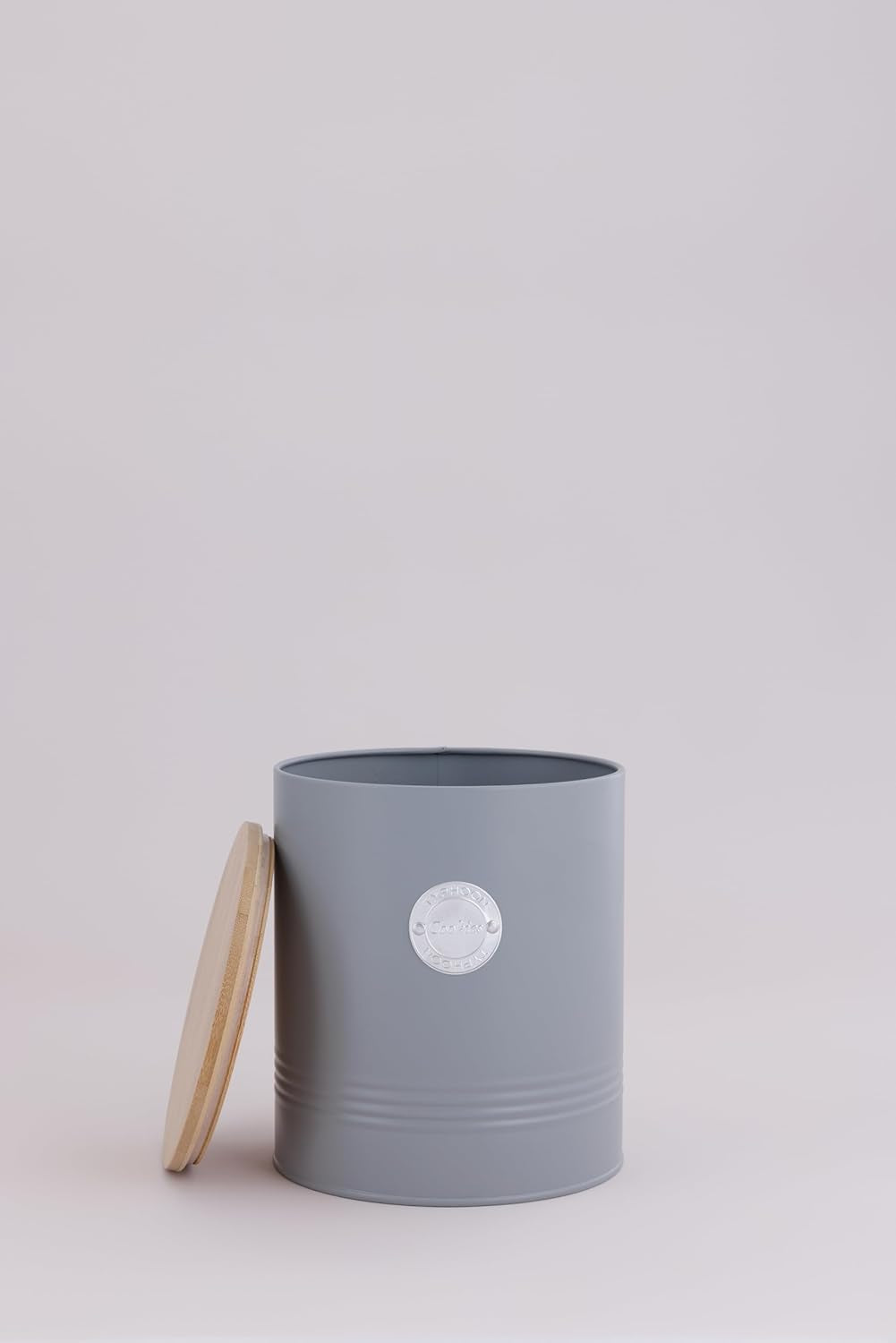 Colección LIVING, tarro de galletas con tapa | gris pastel | Caja de almacenamiento para galletas de 3,4 l | tarro de galletas de acero con tapa | Tarros herméticos de bambú con tapa Naty Shop Cajas de almacenamiento de alimentos