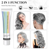Tinte para el cabello Gris Plata Natural Gris Plata Tinte en Crema, Tinte para el Cabello Gris en Crema Gris Plata, Gris Plata Tinte para el Cabello Natural en Crema Tinte para todo tipo de cabello con 1 Masajeador del Cuero Cabelludo (100ml) Tinte para el cabello Naty Shop