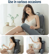 Almohada de lectura con reposabrazos, cojín para respaldo de sofá, cojín para libros para cama, con rollo para el cuello desmontable, cojín de apoyo para silla para relajarse, jugar, leer, mirar televisión