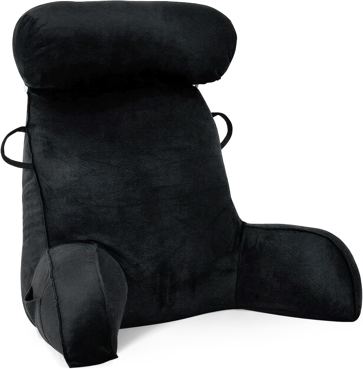 Almohada de lectura XL para cama y sofá con rollo para el cuello desmontable, almohada de espalda ideal para adultos con espuma viscoelástica para leer cómodamente, trabajar, jugar, mirar televisión, relajarse (gris)