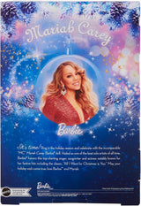 Barbie Mariah Carey - Muñeca coleccionable con vestido rojo brillante, volantes, abertura, rizos encantadores, accesorios plateados, tacones altos rojos, tradición navideña, decoración, HJX17
