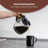 Máquina de café expreso Clatronic® | Cafetera espresso automática para 12-14 tazas (aprox. 1,5 litros) | Cafetera espresso con filtro y sistema antigoteo | 900W | Cafetera espresso KA 3473 Negra