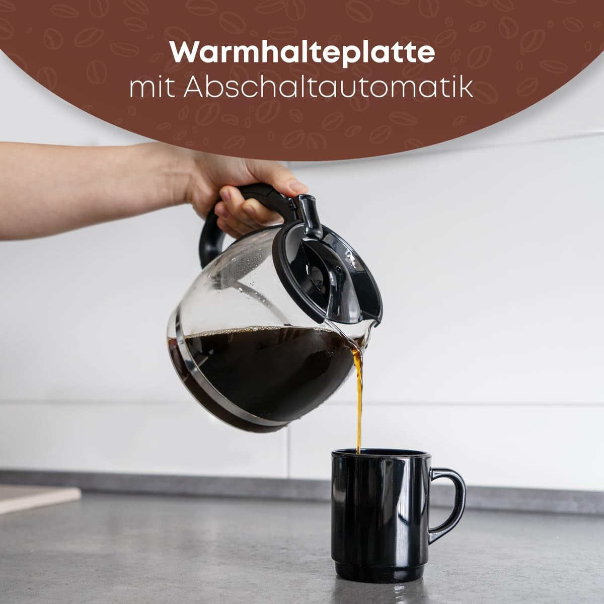 Máquina de café expreso Clatronic® | Cafetera espresso automática para 12-14 tazas (aprox. 1,5 litros) | Cafetera espresso con filtro y sistema antigoteo | 900W | Cafetera espresso KA 3473 Negra