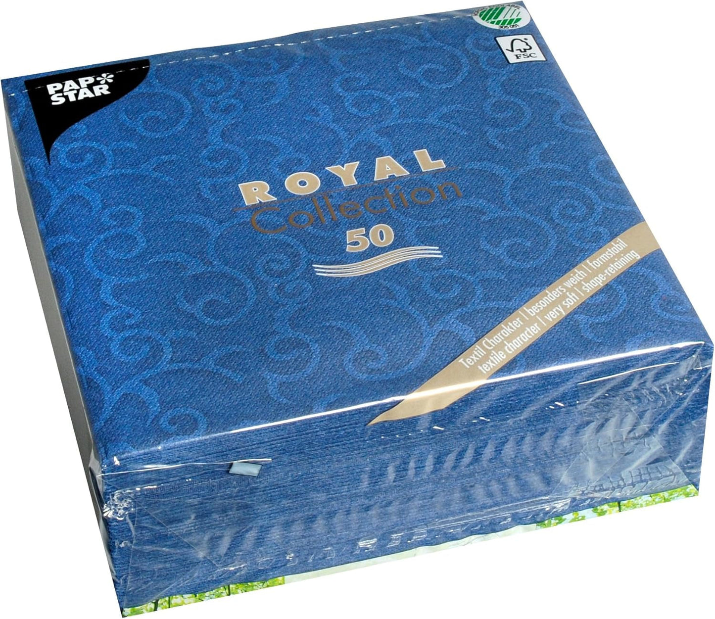 Papstar, 50 servilletas "Colección ROYAL" pliegue 1/4 40 Cm X 40 Cm champán "Casali", #84877