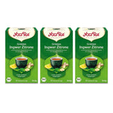 Yogi Tea - Té Verde con Jengibre y Limón, Té Ayurvédico Orgánico con Especias y Hierbas, Mezcla de Té Verde, Jengibre y Limón, Paquete de 3 Yogi Tea, 3X17 Bolsitas de Té (51 Bolsitas de Té en Total), Ideal para Regalo