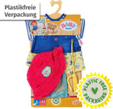 Baby Born Disfraz de pescador de peluche con caña de pescar para muñecas de 43 cm y osito de peluche, 835982 Zapf Creation