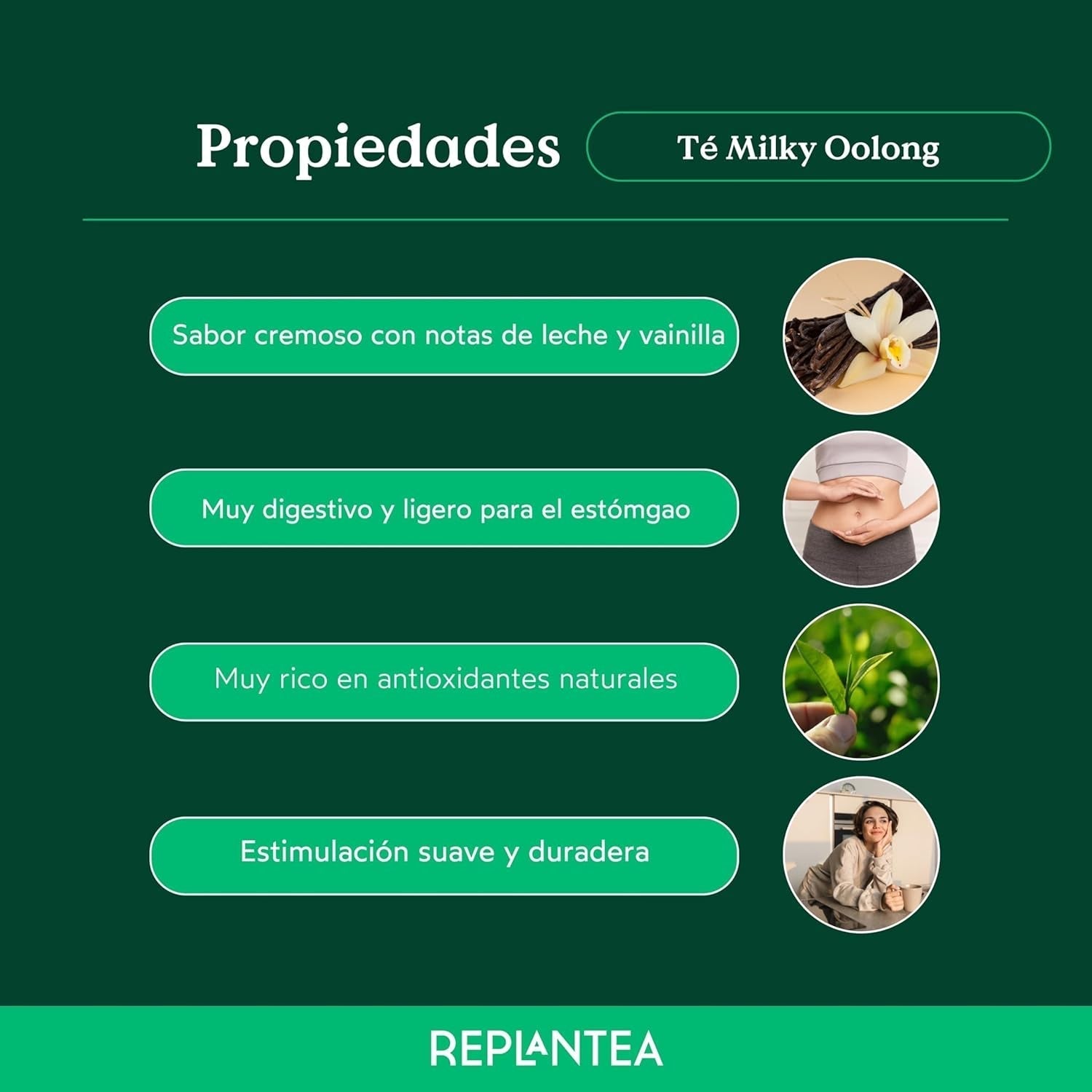 Té Oolong con leche BIO (100 g) | Té Oolong suelto premium con notas de leche cremosas y dulces | Especialidad en té delicado | REPLANTAR
