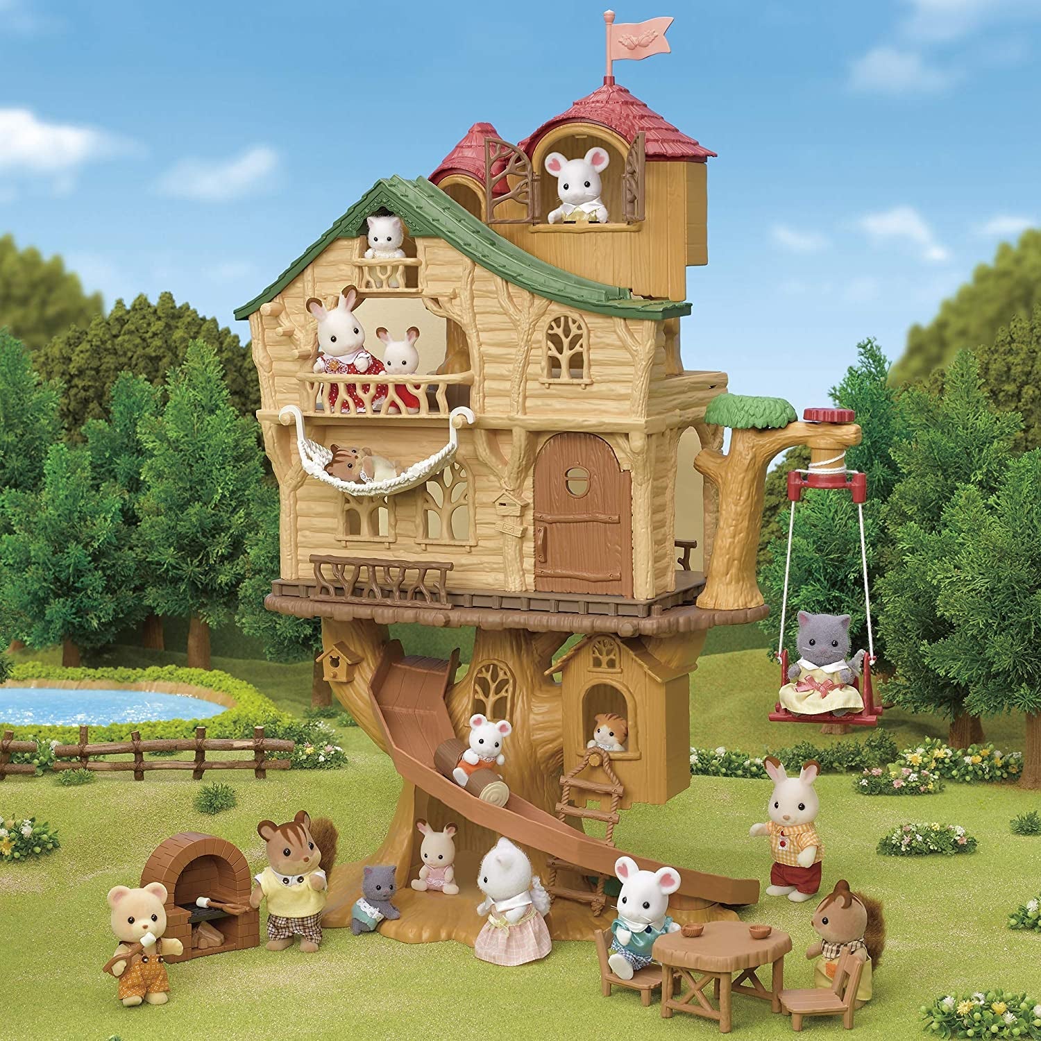 Sylvanian Families 5494 Casa del árbol con aventuras - Juego de casa de muñecas