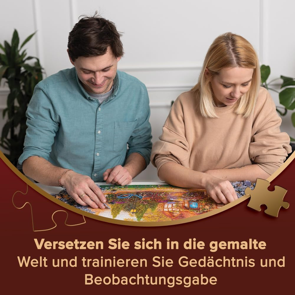 Trefl Premium plus Quality - Puzzle Tea Time: Casas Stoney Lane - 1000 piezas, Serie de imágenes pintadas nostálgicas, Combinación ideal de piezas, Para adultos y niños a partir de 12 años Puzzle Naty Shop