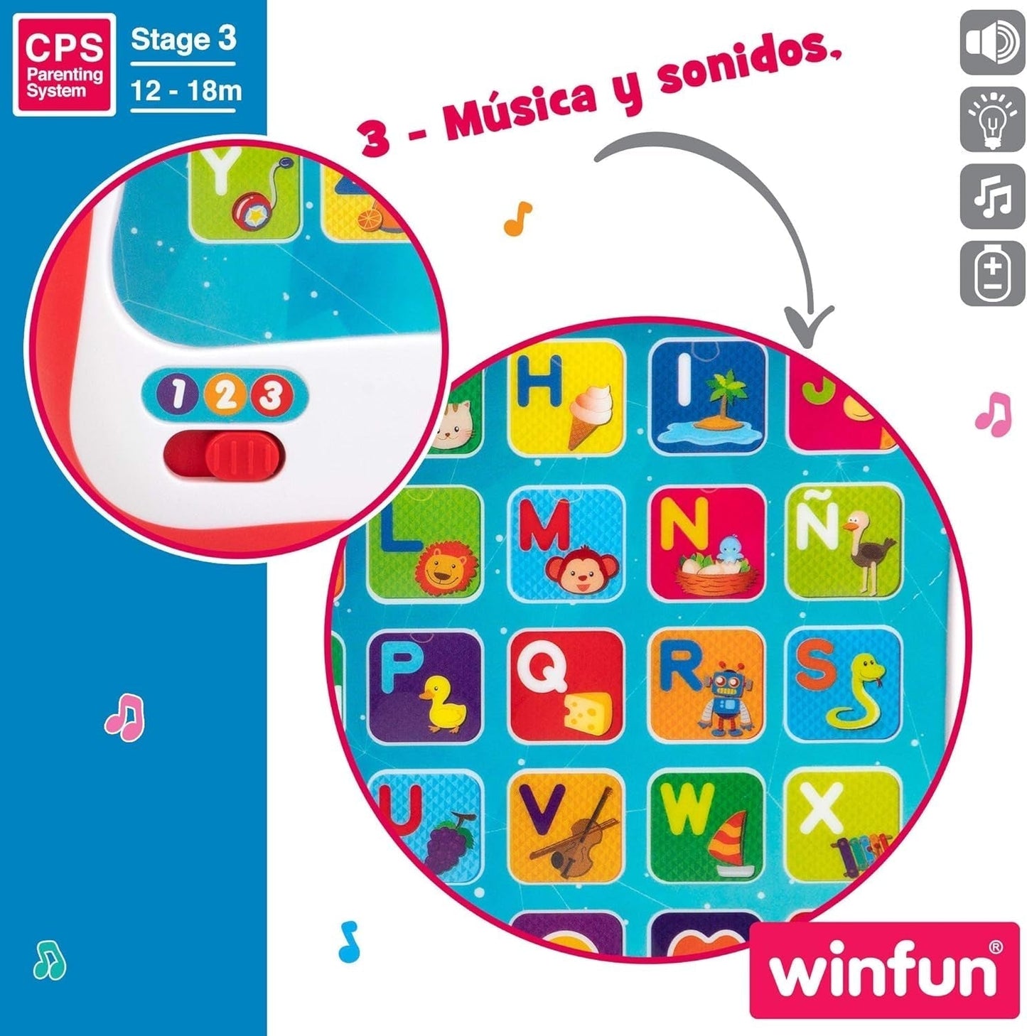 winfun ColorBaby 44256 Bandeja de Aprendizaje con Luz y Sonido Juguetes Bebé Naty Shop