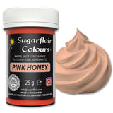 Pasta colorante alimentaria Sugarflair Pastel Pink Honey - Altamente concentrada para usar con crema de mantequilla, pasta de azúcar, glaseado real o mezclas para pasteles, colorante alimentario vibrante - 25 g