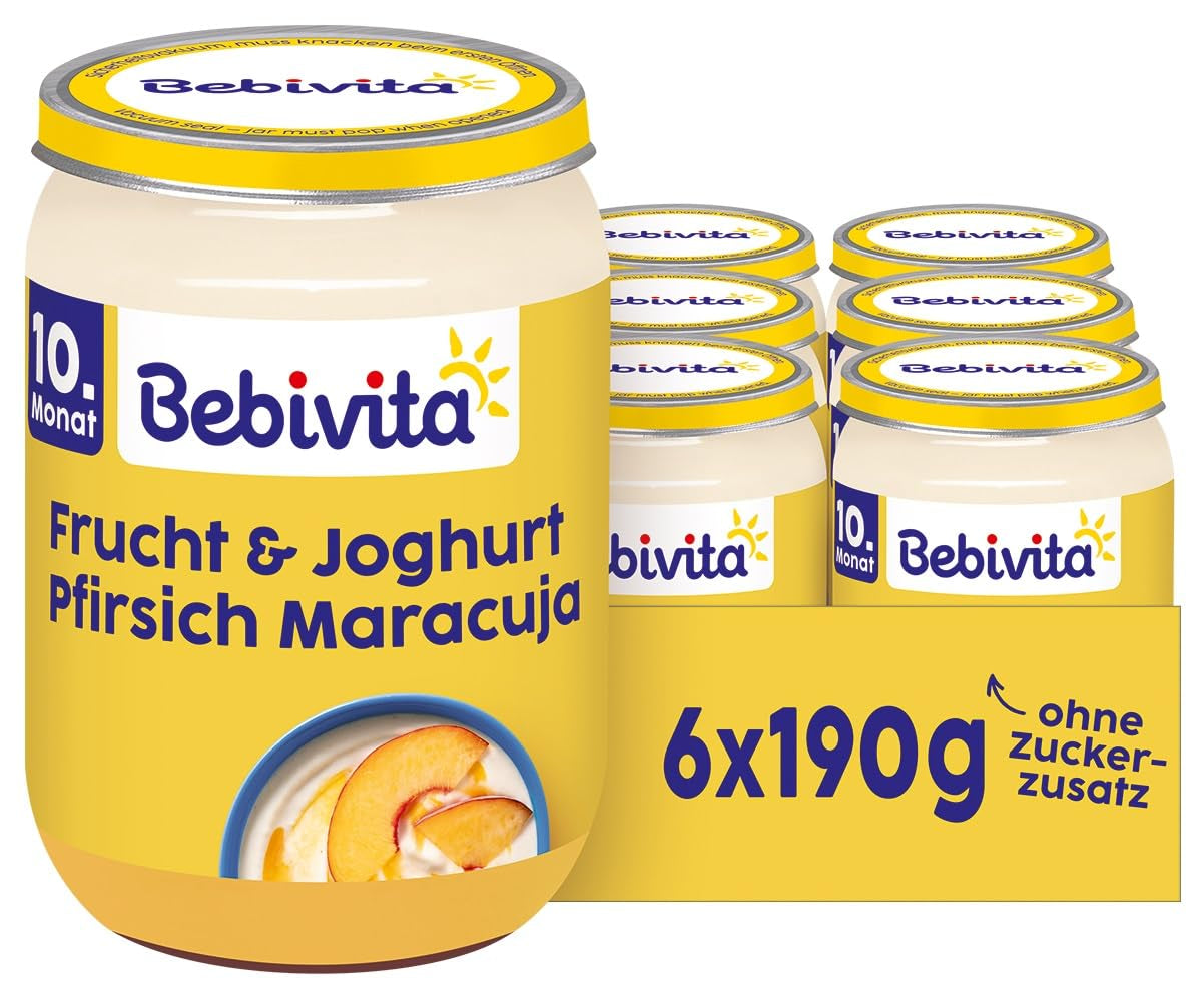Fruta y yogur/Quark DUO Melocotones Maracuyá/Yogur, 190g paquete de 6 (6x190g)